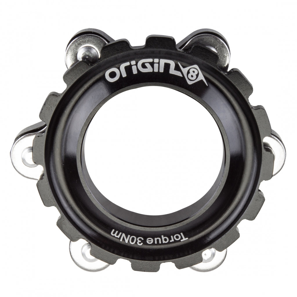 ORIGIN 8 DISC ADAPTER 6H/CTR LOCK BLACK f/THRU-AXLE