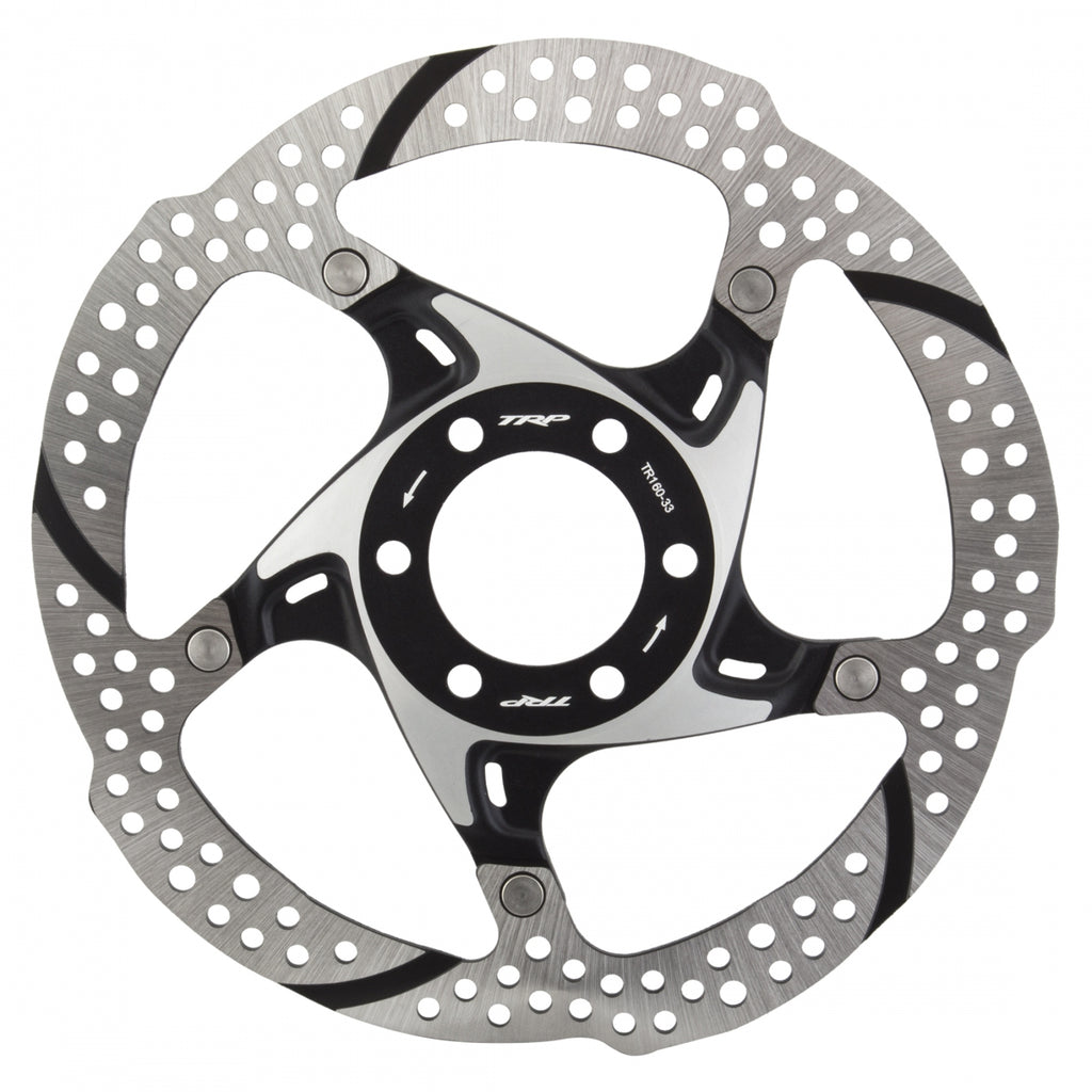 TRP DISC ROTOR 160mm 6b BLACK 2pc w/BOLTS