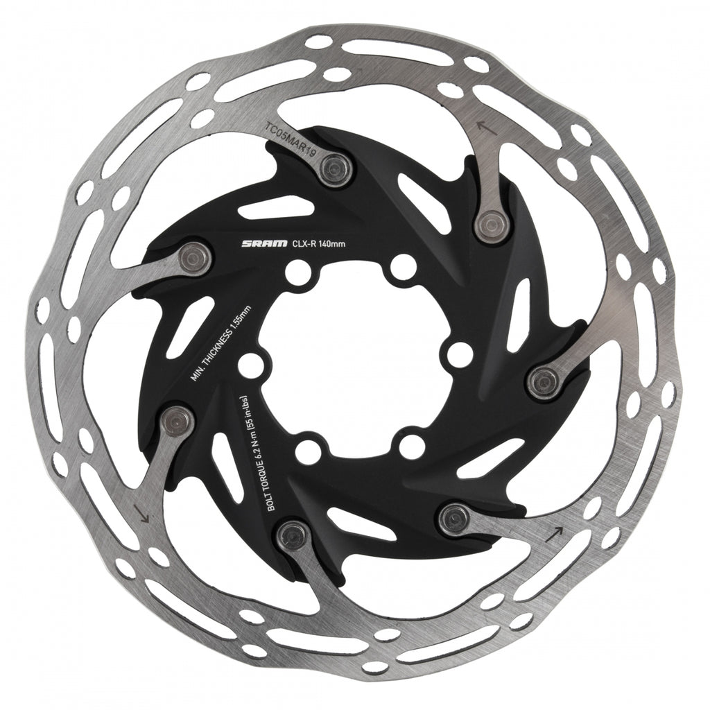 SRAM DISC ROTOR 140 C-LINE XR ROAD 6B 2-PIECE ROUNDED SL/BK