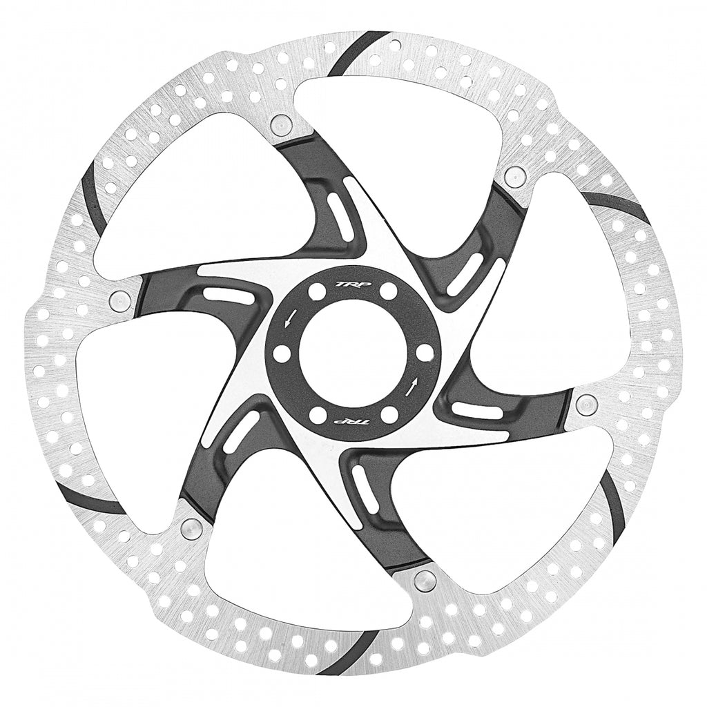 TRP DISC ROTOR TRP-42 180mm 6b 2pc BLACK E-BIKE w/BOLTS