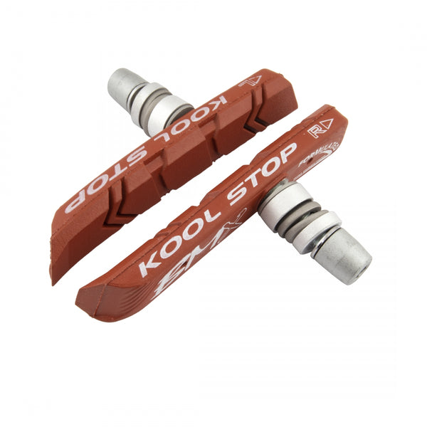 KOOL-STOP V-BRAKE BMX SALMON PAIR w/HRDWR