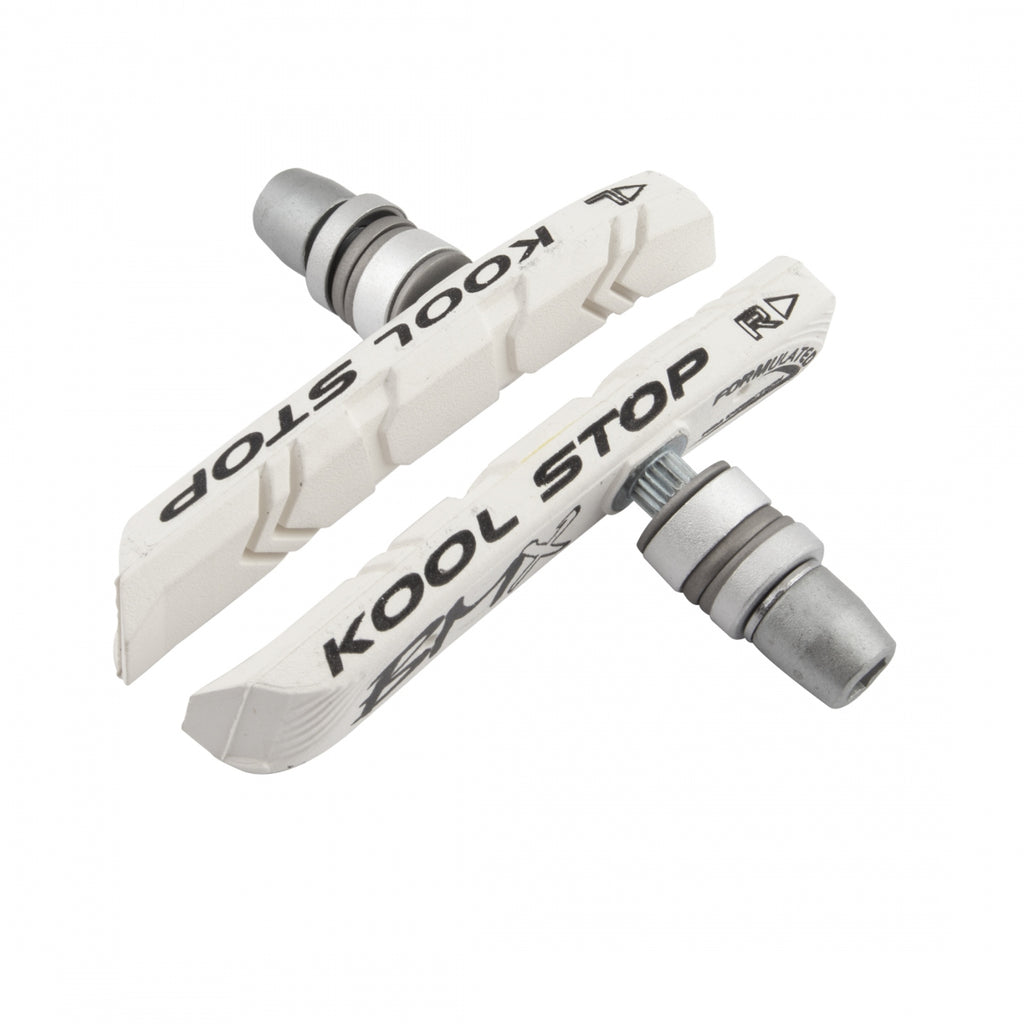 KOOL-STOP V-BRAKE BMX WHITE PAIR w/HRDWR