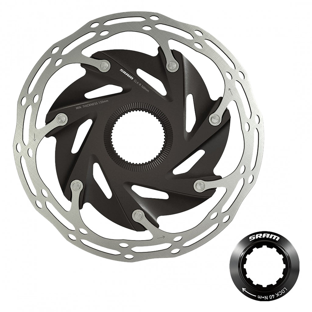 SRAM DISC ROTOR 140 C-LINE XR-ROAD CL 2-PIECE ROUNDED w/LOCK RING SL/BK