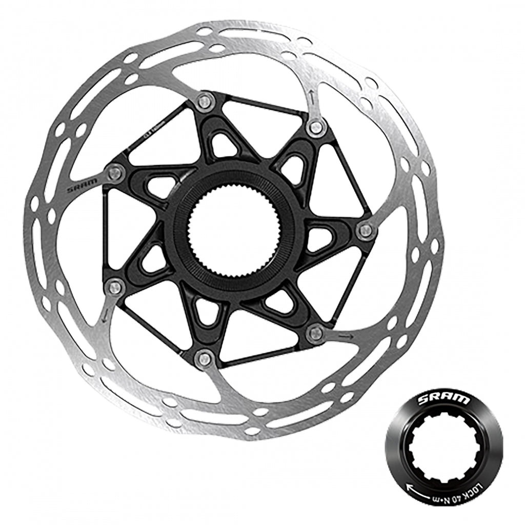 SRAM DISC ROTOR 140 C-LINE CL 2-PIECE ROUNDED w/LOCK RING SL/BK