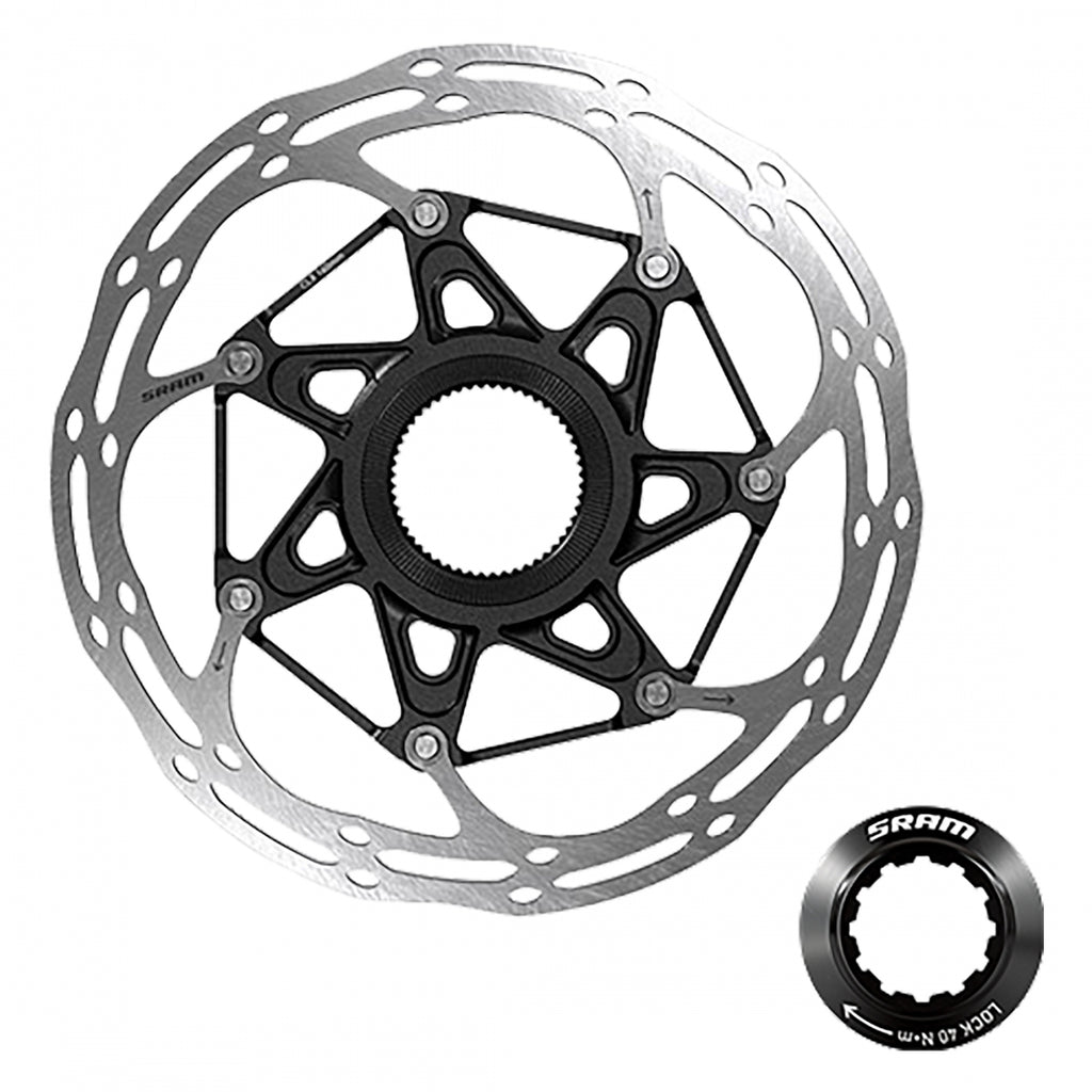 SRAM DISC ROTOR 180 C-LINE CL 2-PIECE ROUNDED w/LOCK RING SL/BK