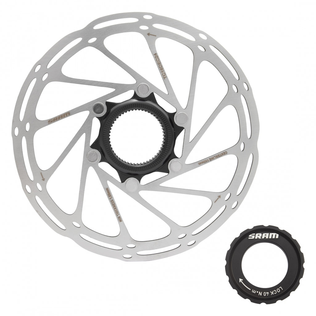 SRAM DISC ROTOR 160 C-LINE CL ROUNDED w/LOCK RING SL/BK