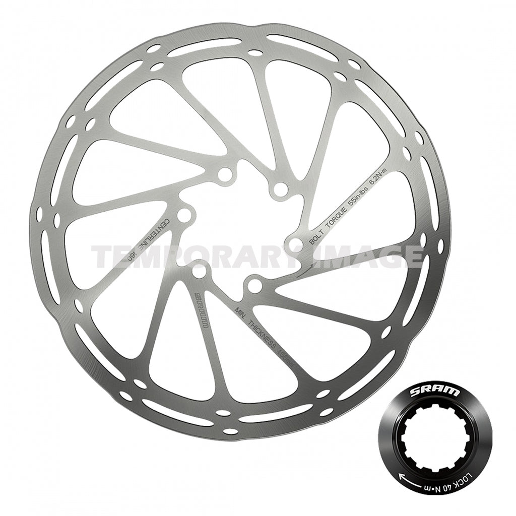 SRAM DISC ROTOR 180 C-LINE CL ROUNDED w/LOCK RING SL/BK