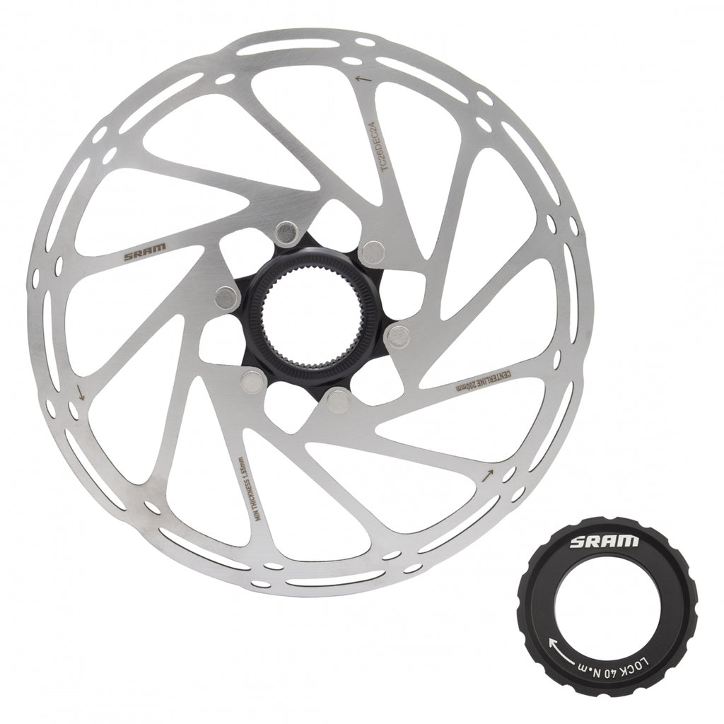 SRAM DISC ROTOR 200 C-LINE CL ROUNDED w/LOCK RING SL/BK
