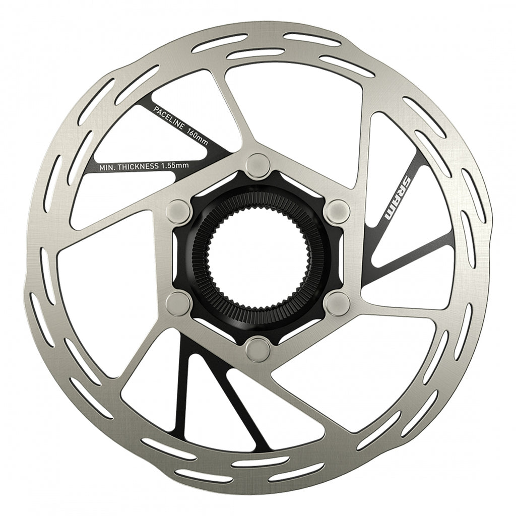 SRAM DISC ROTOR 160 PACELINECL ROUNDED w/LOCK RING SL/BK