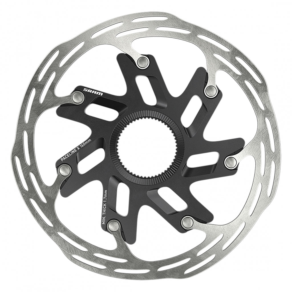SRAM DISC ROTOR 140 PACELINE-X CL ROUNDED w/LOCK RING BK/SL (P)