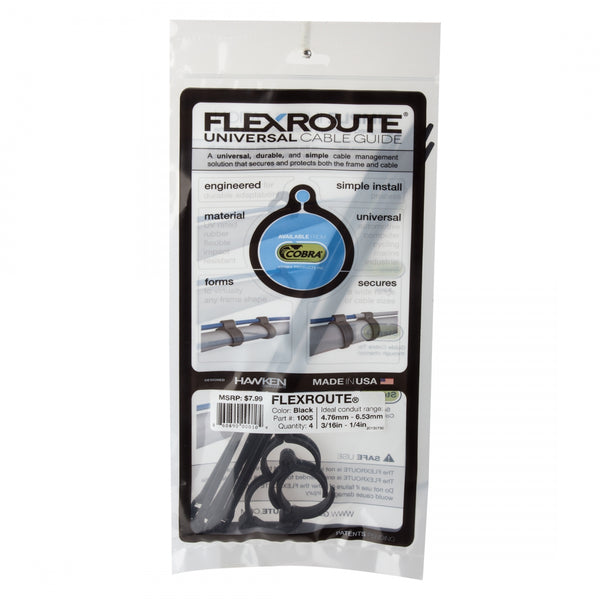 COBRA FLEXROUTE GUIDES w/TIES 4pk BLACK