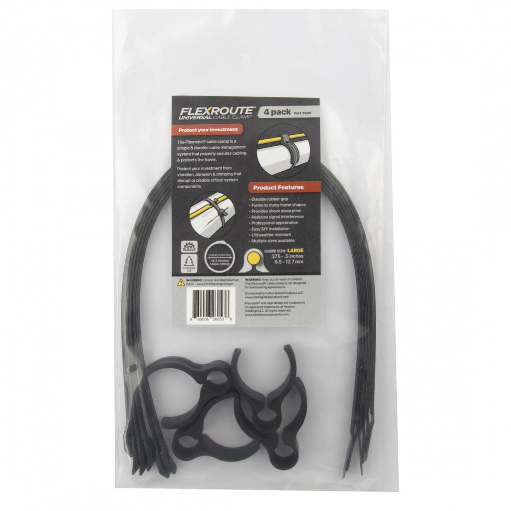 COBRA FLEXROUTE GUIDES LARGE 9.5-12.7mm w/TIES 4pk BLACK