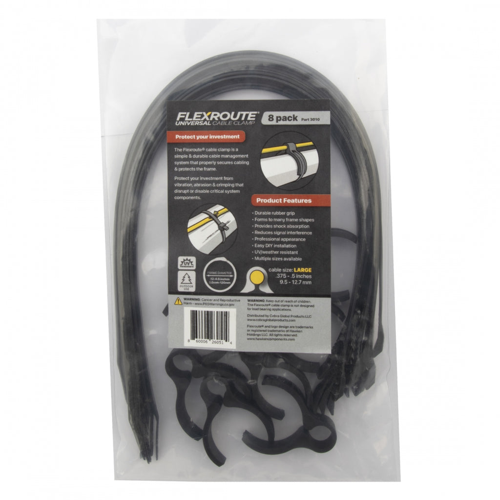 COBRA FLEXROUTE GUIDES LARGE 9.5-12.7mm LRG w/TIES 8pk BLACK