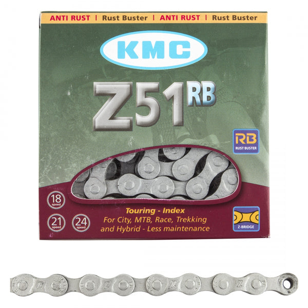 KMC Z8.1 RB INDEX 6/7/8s RUST BUSTER SILVER 116L