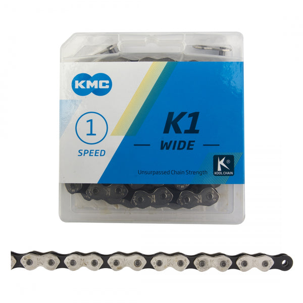 KMC 1/2x1/8 K1 WIDE 1s SL/BK 112L