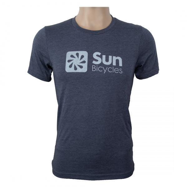 T-SHIRT SUN LOGO UNISEX SMALL HEATHER NAVY