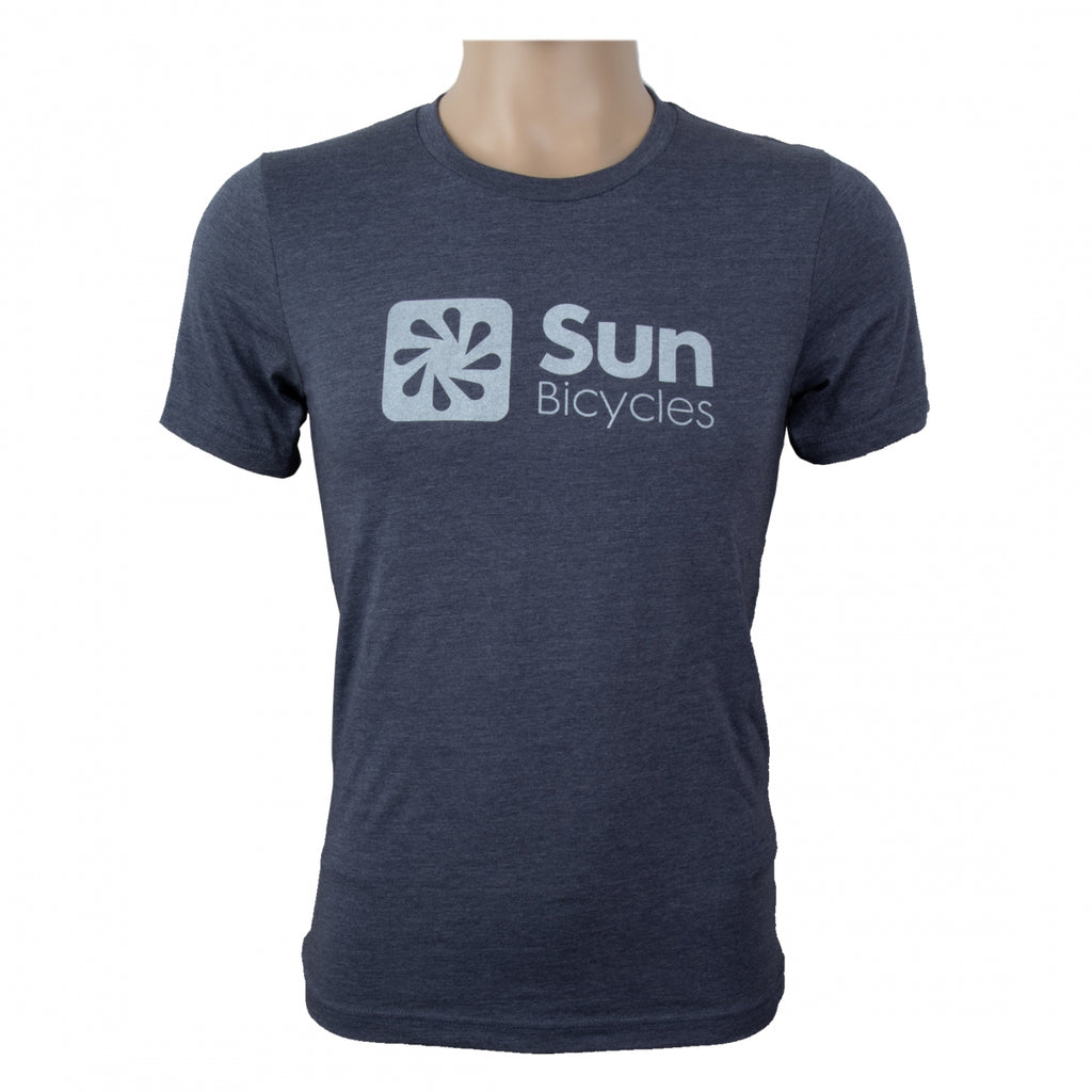 T-SHIRT SUN LOGO UNISEX LARGE HEATHER NAVY