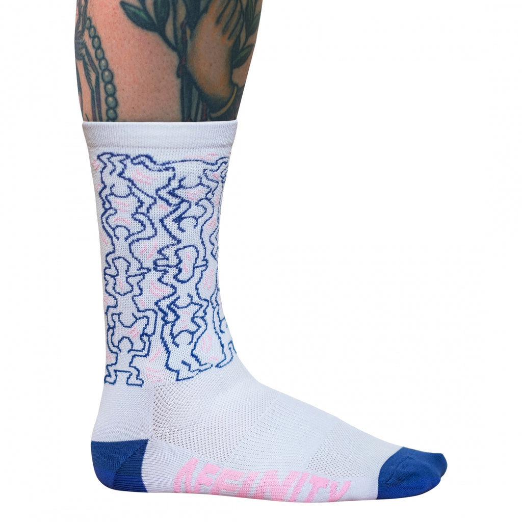 SOCKS AFFINITY KEITH HARING LG/XL DANCE PARTY WHITE
