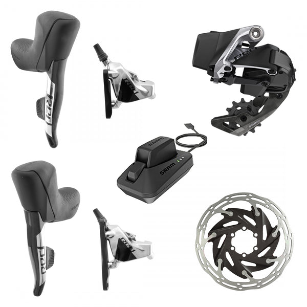 SRAM ETAP AXS 1X  RED AXS HRDFM SHIFTER/HYD FLAT DISC BRAKEw/2pcCALIPER/RD 33T MAX & 160 6B ROTORS & BAT/CHARGER & CORD