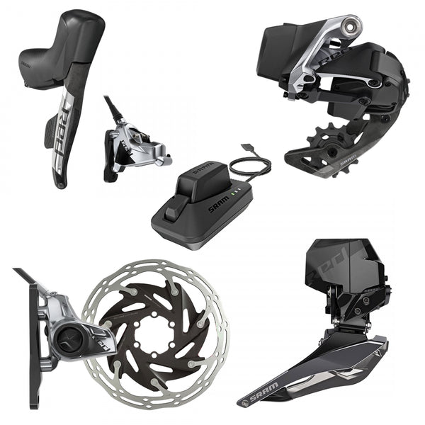 SRAM ETAP AXS 2X RED AXS HRD FM SHIFTER/HYD FLAT DISC BRAKEw/2pcCALIPER/RD 33T MAX & BAT/FD & 160 6B ROTORS & BAT/CHARGER & CORD