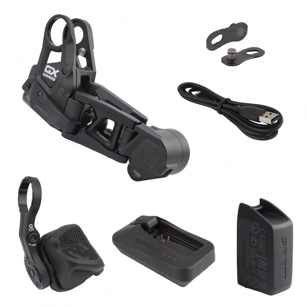GROUP UPGRADE KIT SRAM GX EAGLE T-TYPE 90/70 AXS RDwBATT/POD-ROCKER-CONTROLLER/CHARGER-CORD CHAIN BLACK