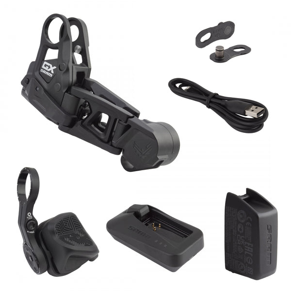 GROUP UPGRADE KIT SRAM GX EAGLE T-TYPE 90/70 AXS RDwBATT/POD-ROCKER-CONTROLLER/CHARGER-CORD CHAIN BLACK