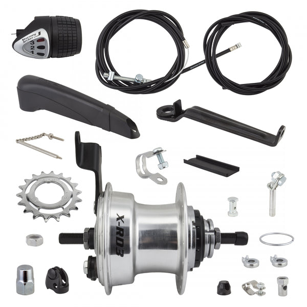 S/A 3sp XRD3 DRUM 70mm 36 SILVER w/TRIM KIT/TWIST-SHIFTER TSS33 117/163mm 18T NON-ROTARY