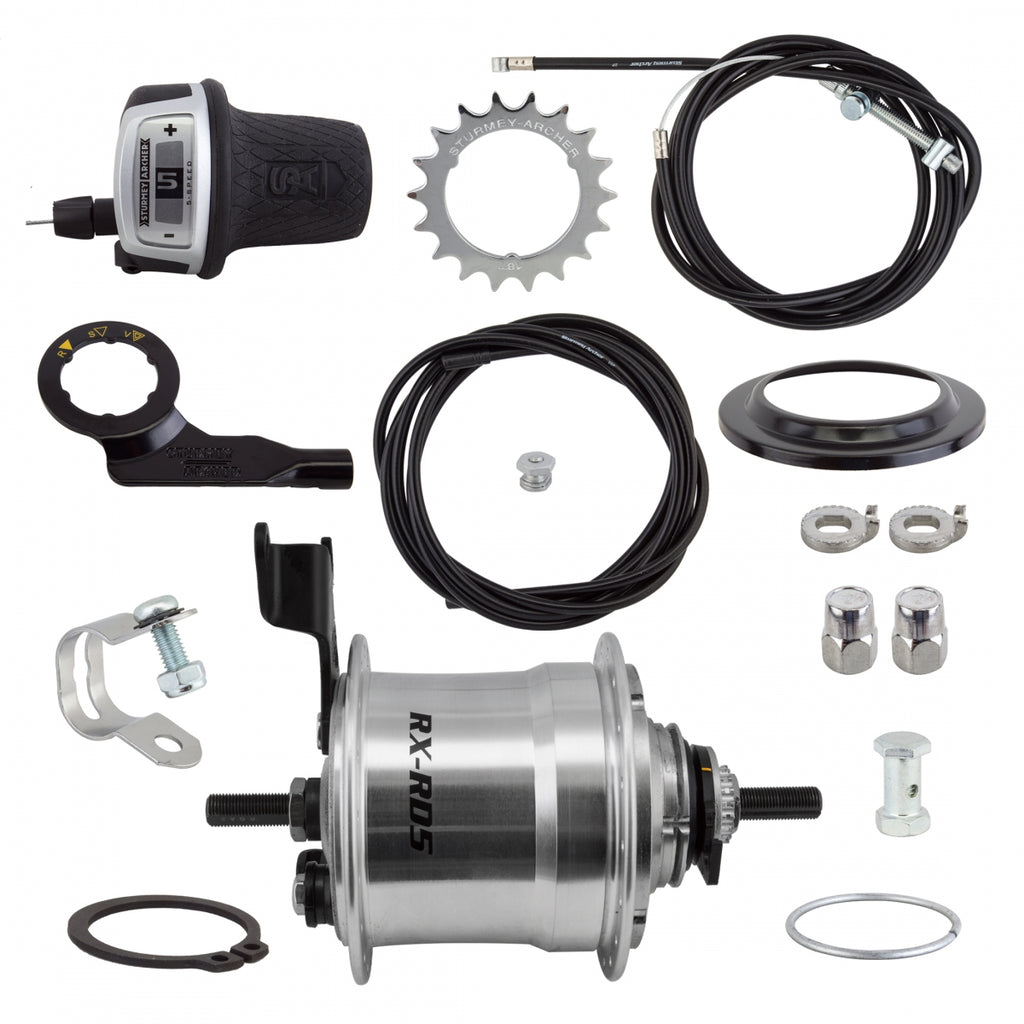 S/A 5sp RXRD5 DRUM 36 SILVER w/TRIM KIT/TWIST-SHIFTER TSC50/CABLE 1700mm 18T 135/185mm ROTARY