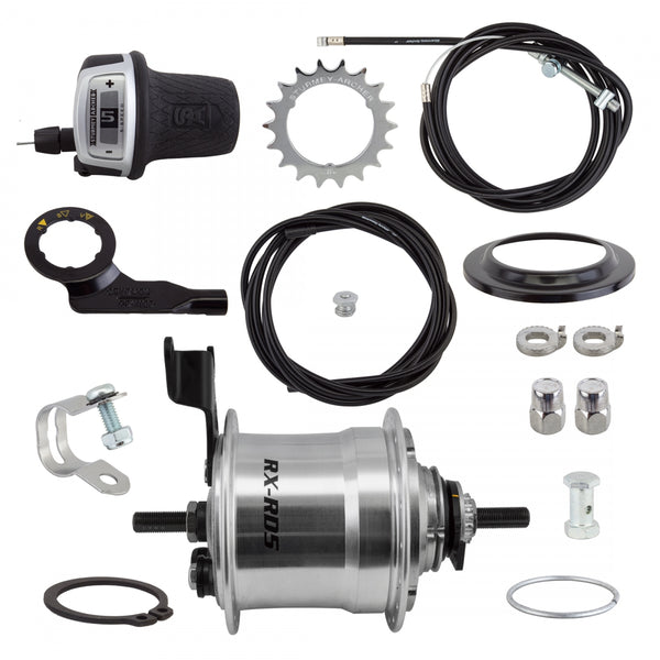 S/A 5sp RXRD5 DRUM 36 SILVER w/TRIM KIT/TWIST-SHIFTER TSC50/CABLE 1700mm 18T 135/185mm ROTARY