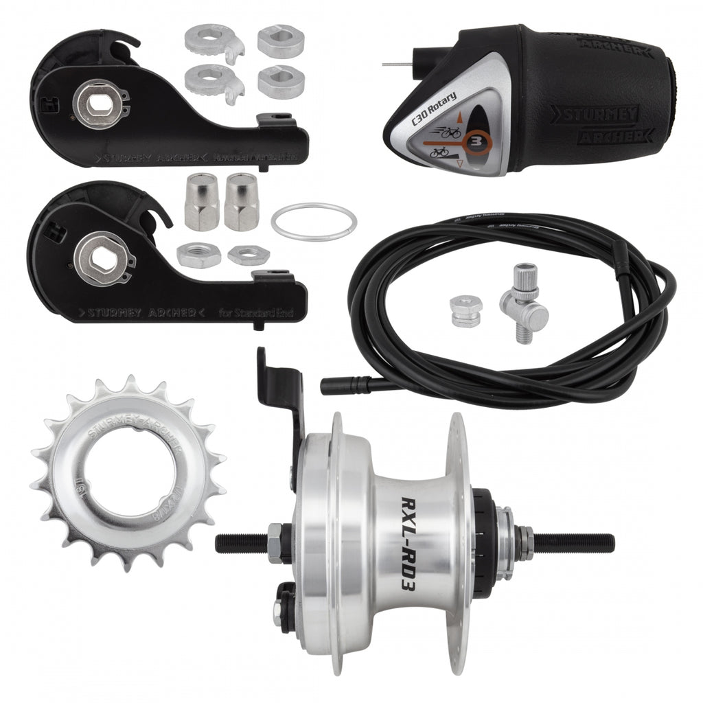 S/A 3sp RXLRD3 DRUM 90mm 36 SILVER w/TRIM KIT/TWIST-SHIFTER TSC34 135/185mm 18T ROTARY