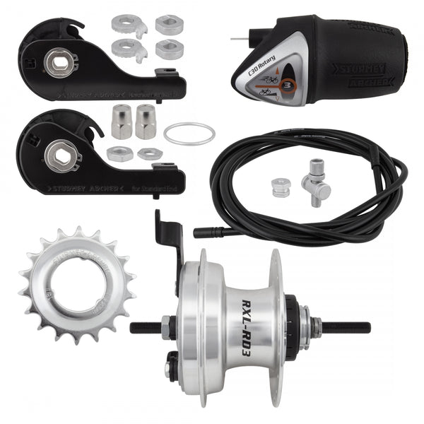 S/A 3sp RXLRD3 DRUM 90mm 36 SILVER w/TRIM KIT/TWIST-SHIFTER TSC34 135/185mm 18T ROTARY