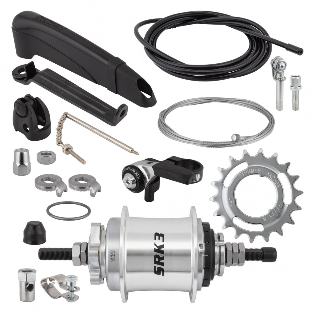 S/A 3sp SRK3 32 6B SILVER w/TRIM KIT/THUMB-SHIFTER SLS30-T 135/185mm NON-ROTARY