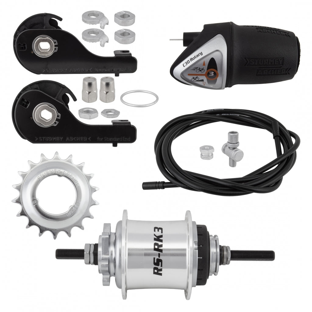 S/A 3sp RSRK3 32 6B SILVER w/TRIM KIT/TWIST-SHIFTER TSC30 135/185mm ROTARY