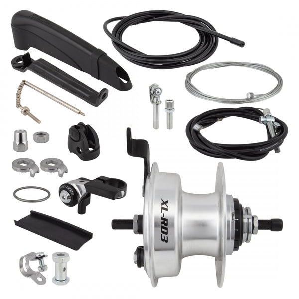 S/A 3sp XLRD3 DRUM 90mm 36 SILVER w/TRIM KIT/THUMB-SHIFTER SLS30-T 163/118mm 18T NON-ROTARY