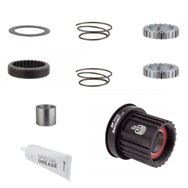 DT UPGRADE KIT 3-PAWL TO RATCHET LN ALLOY 36T MICROSPLINE