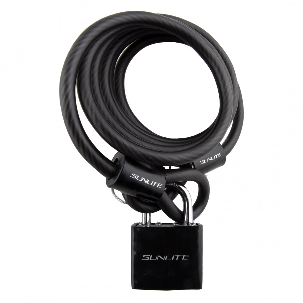 SUNLITE CABLE 8mmx6f W/PAD-KEY COIL BLACK