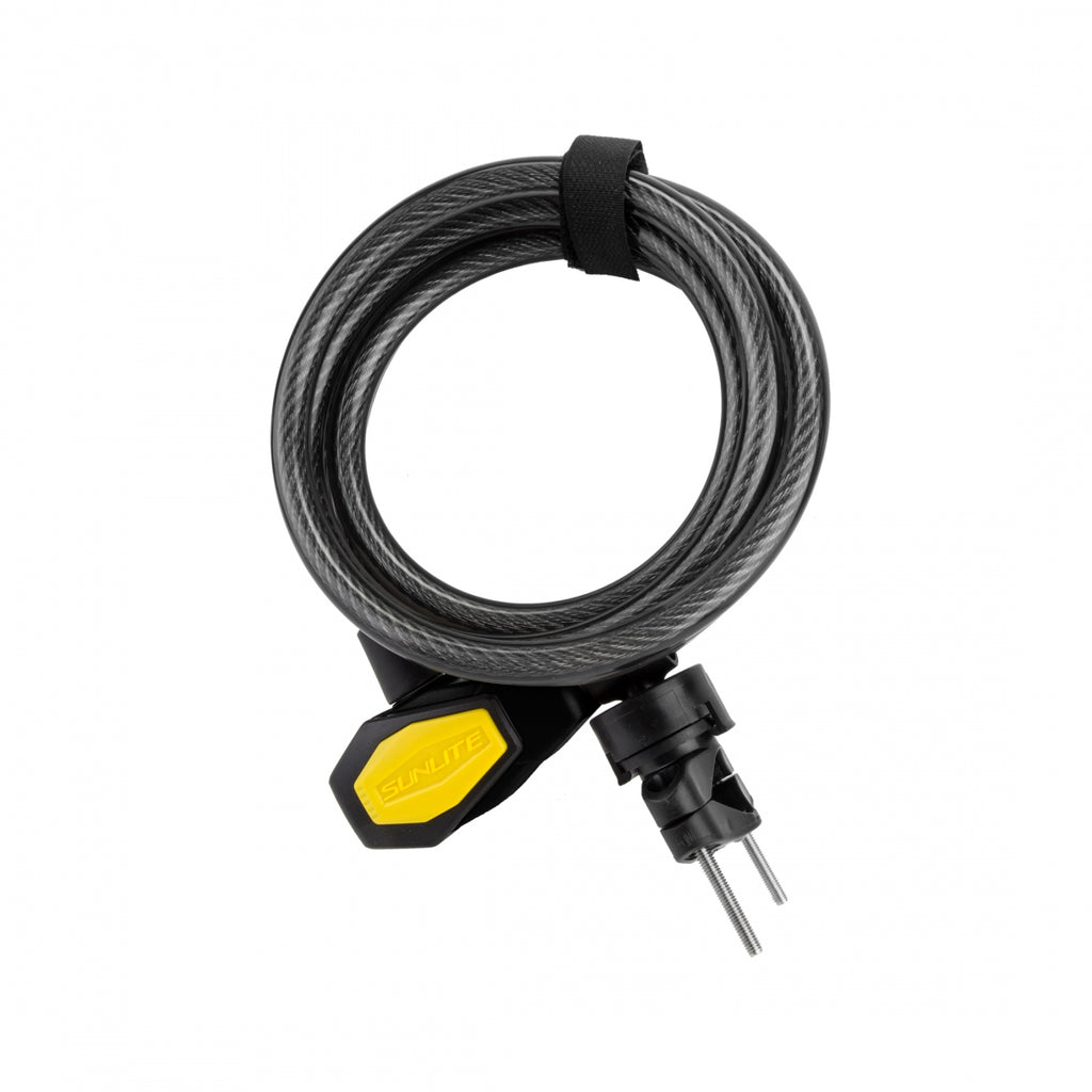 SUNLITE DFNDR D3 CABLE 10mmx6f KEY COIL BLACK w/BRKT