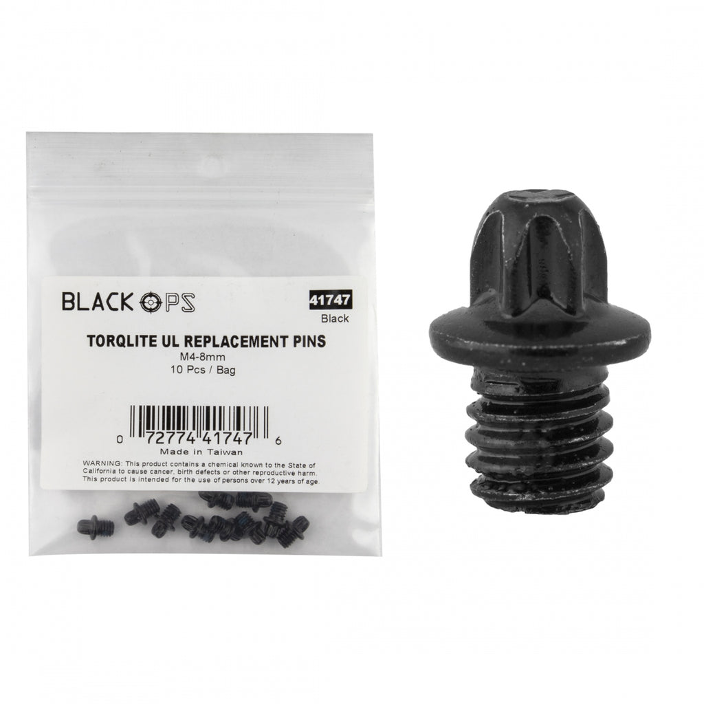 BLACK-OPS TORQLITE UL M4-8 REPLACEMENT PINS BLACK BGof10