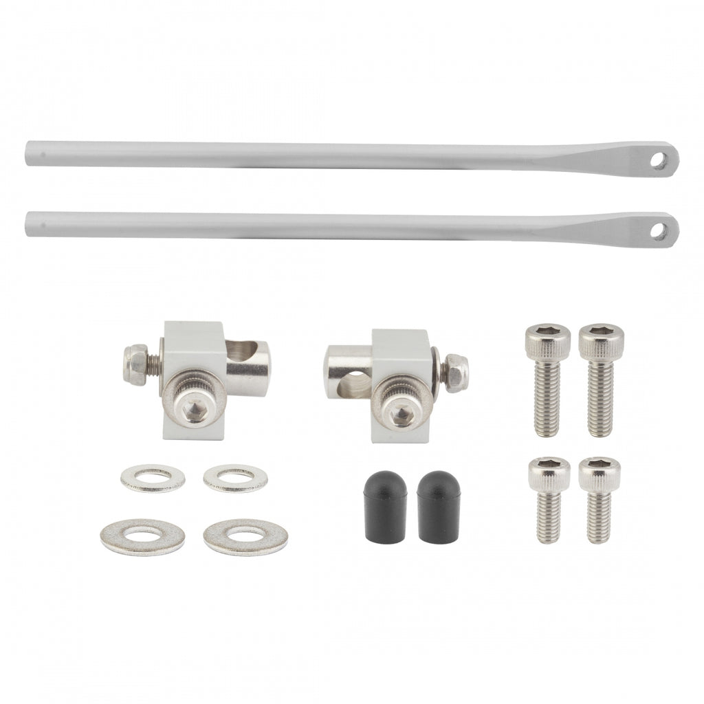 REAR TUBUS MOUNTING SET 190mm w/CLAMPS & HDWR SILVER