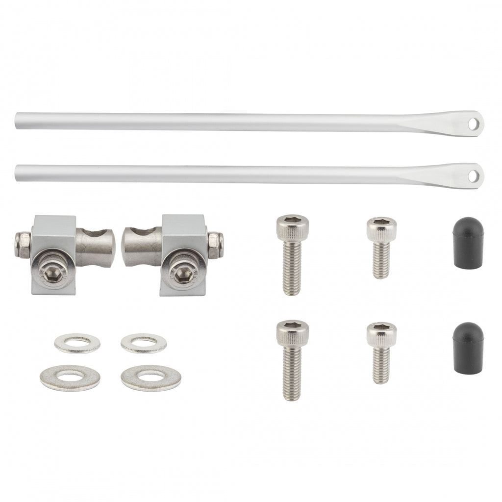 REAR TUBUS MOUNTING SET 240mm w/CLAMPS & HDWR SILVER