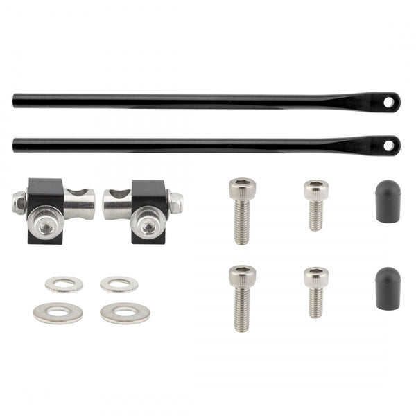 REAR TUBUS MOUNTING SET 350mm w/CLAMPS & HDWR BLACK