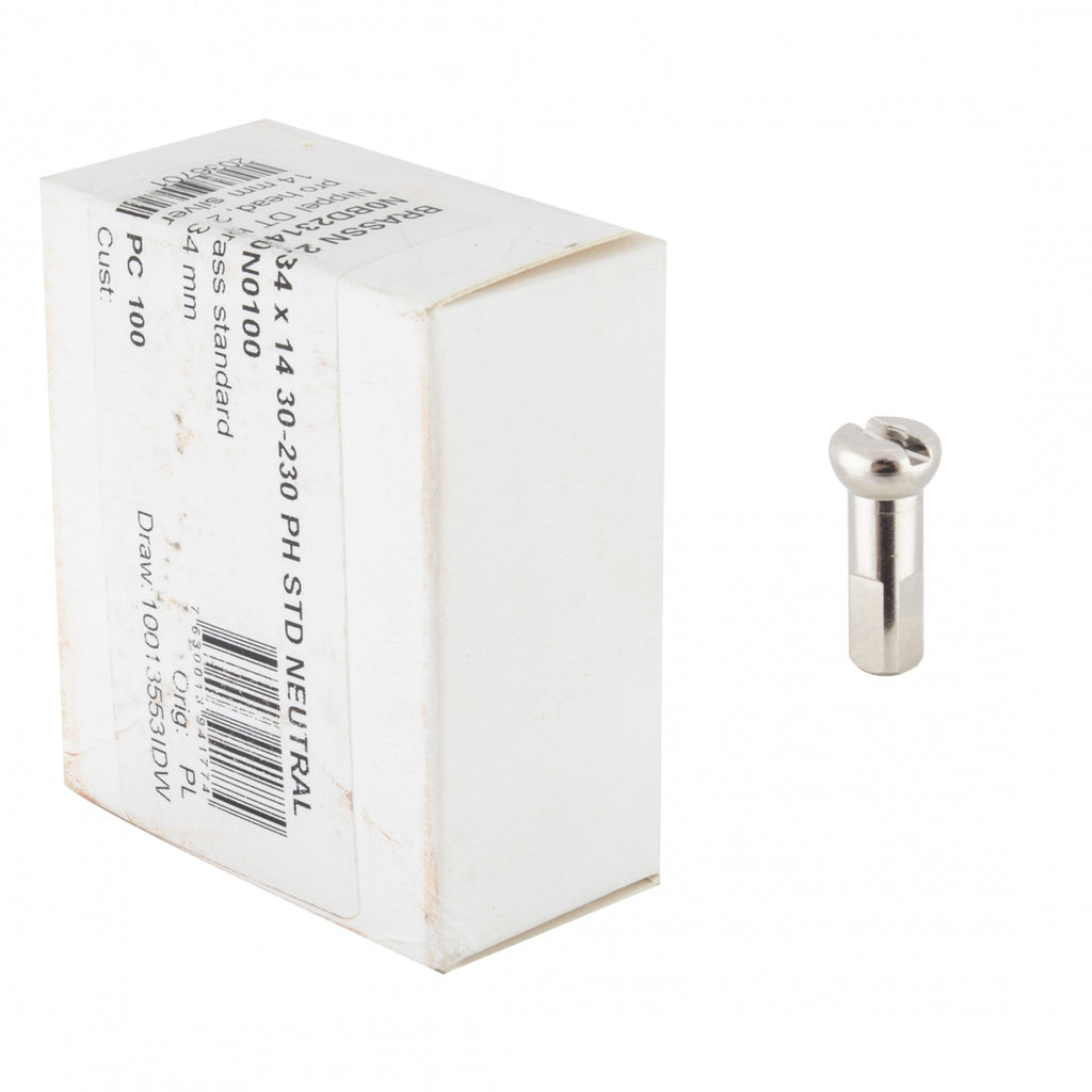 DT BRASS 2.34x14mm PROHEAD SILVER BXof100