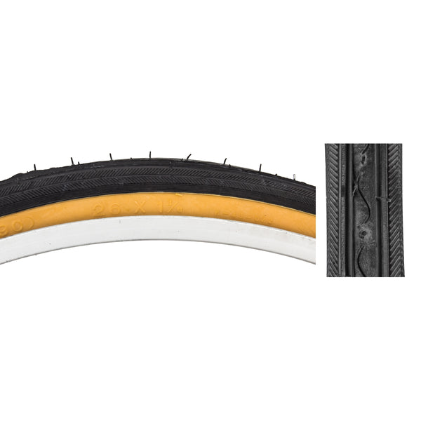 SUNLITE 26x1-3/8 BK/GM RD K40 WIRE