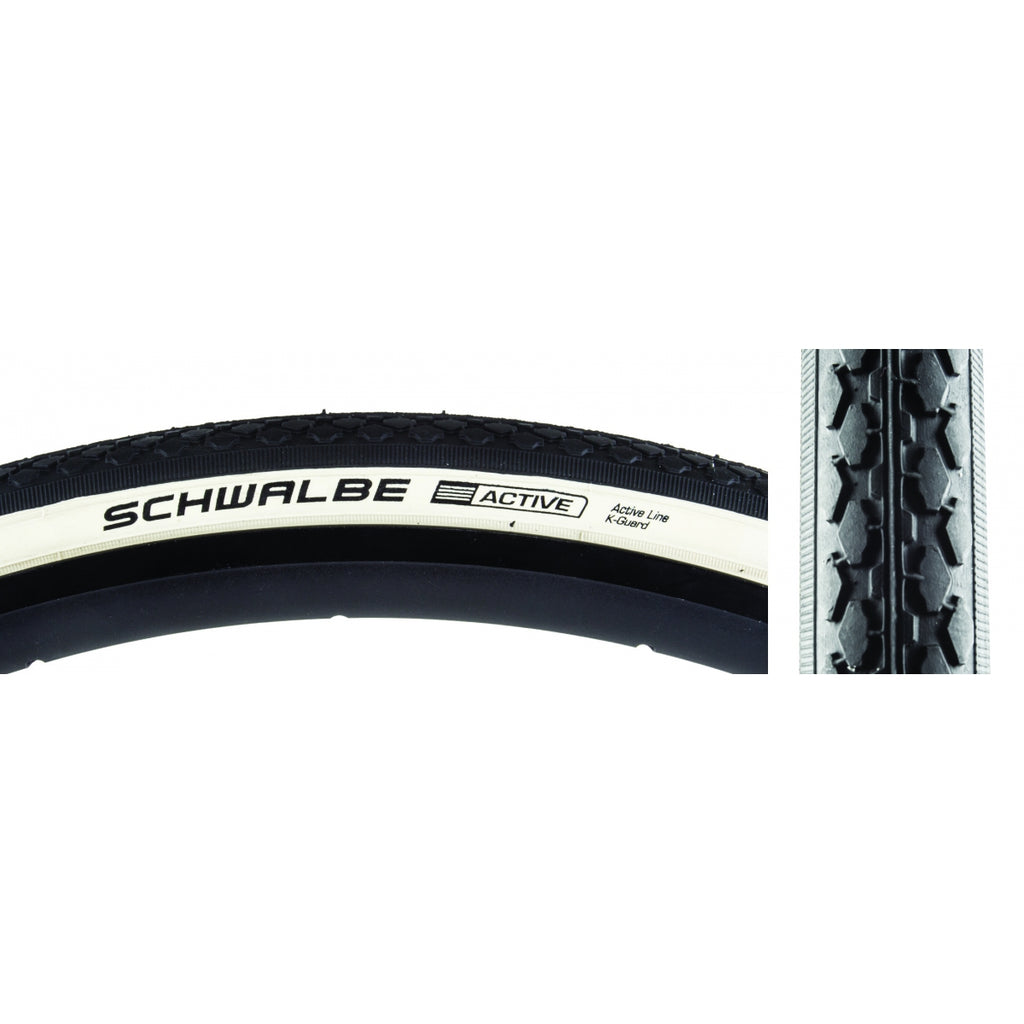SWB CLASSIC HS159 27x1-1/4 ACTIVE TWIN K-GUARD BK/WH SBC WIRE