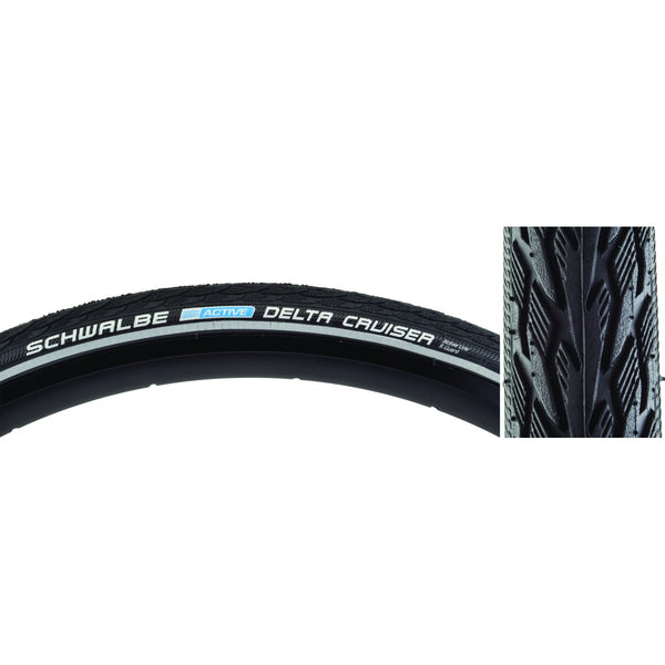 SWB DELTA CRUISER 26x1-3/8 ACTIVE TWIN K-GUARD BK/BK SBC WIRE