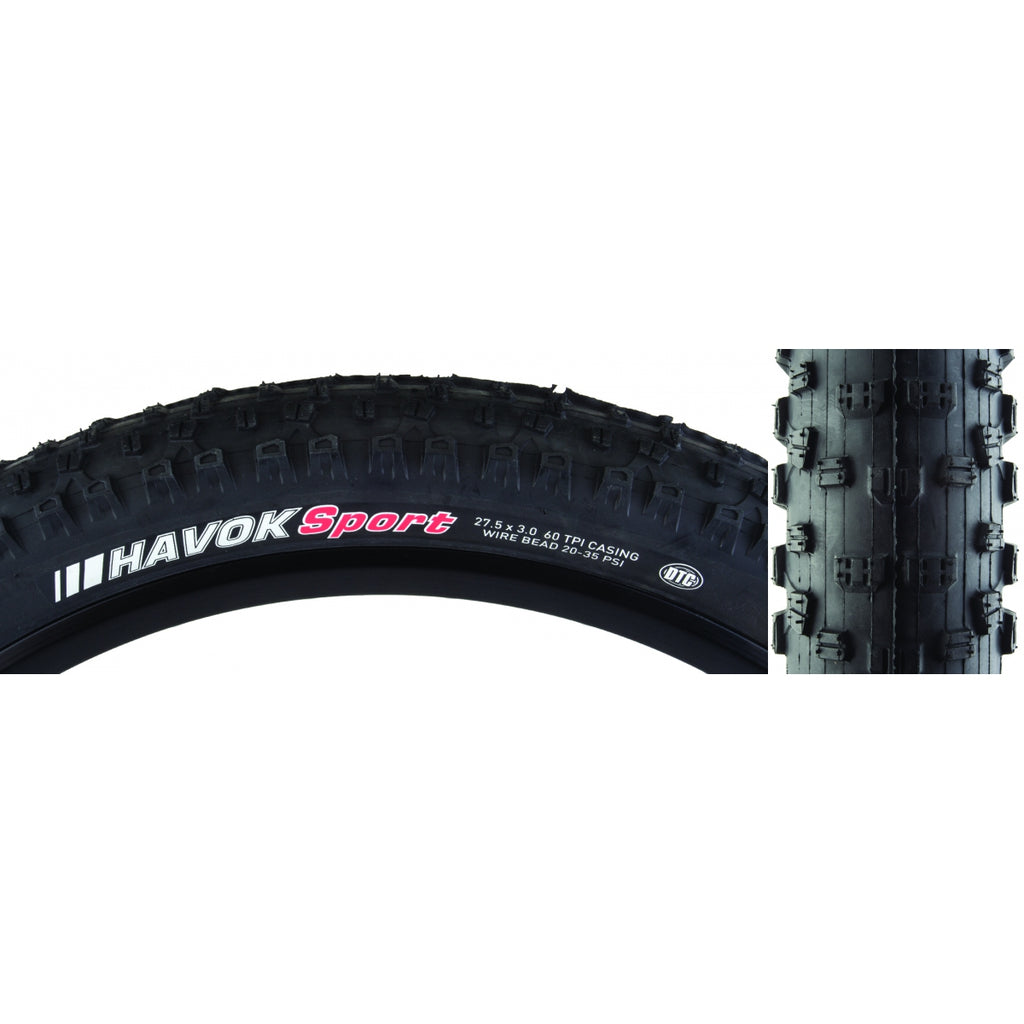 KEN HAVOK SPORT 27.5x3.0 BK/BK DTC/60 WIRE 35psi