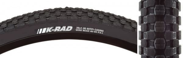 KEN K-RAD SPORT 26x1.95 BK/BK SRC/60 WIRE 65psi