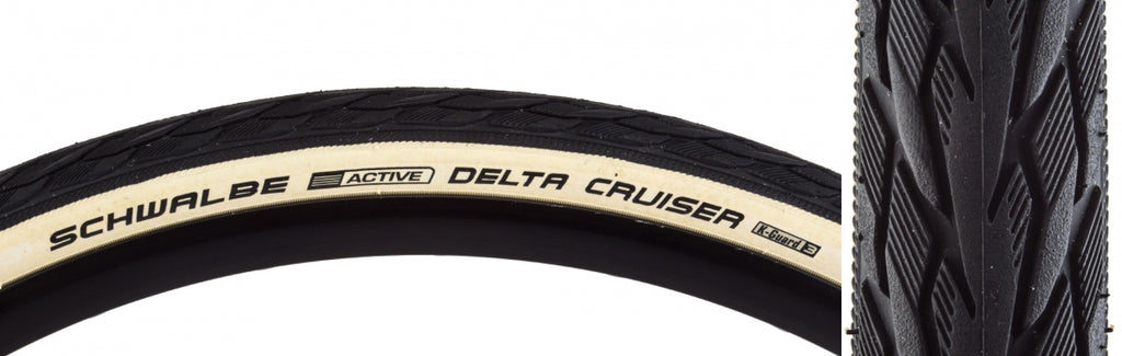 SWB DELTA CRUISER 26x1-3/8 ACTIVE TWIN K-GUARD BK/WH SBC WIRE