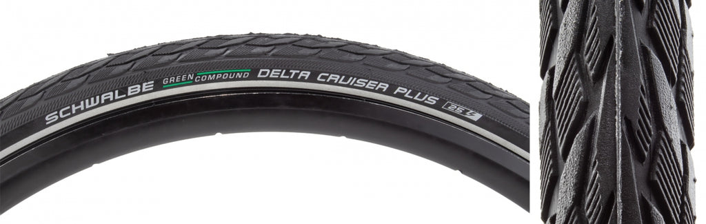 SWB DELTA CRUISER PLUS 26x1.75 ACTIVE TWIN GN-GUARD BK/BK/REF GN-COMPOUND E25 WIRE