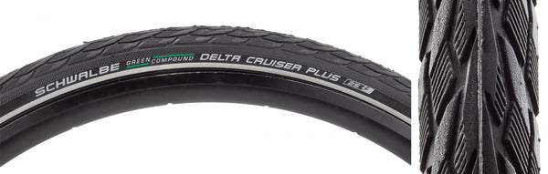 SWB DELTA CRUISER PLUS 26x1-3/8 ACTIVE TWIN GN-GUARD BK/BK/REF GN-COMPOUND E25 WIRE